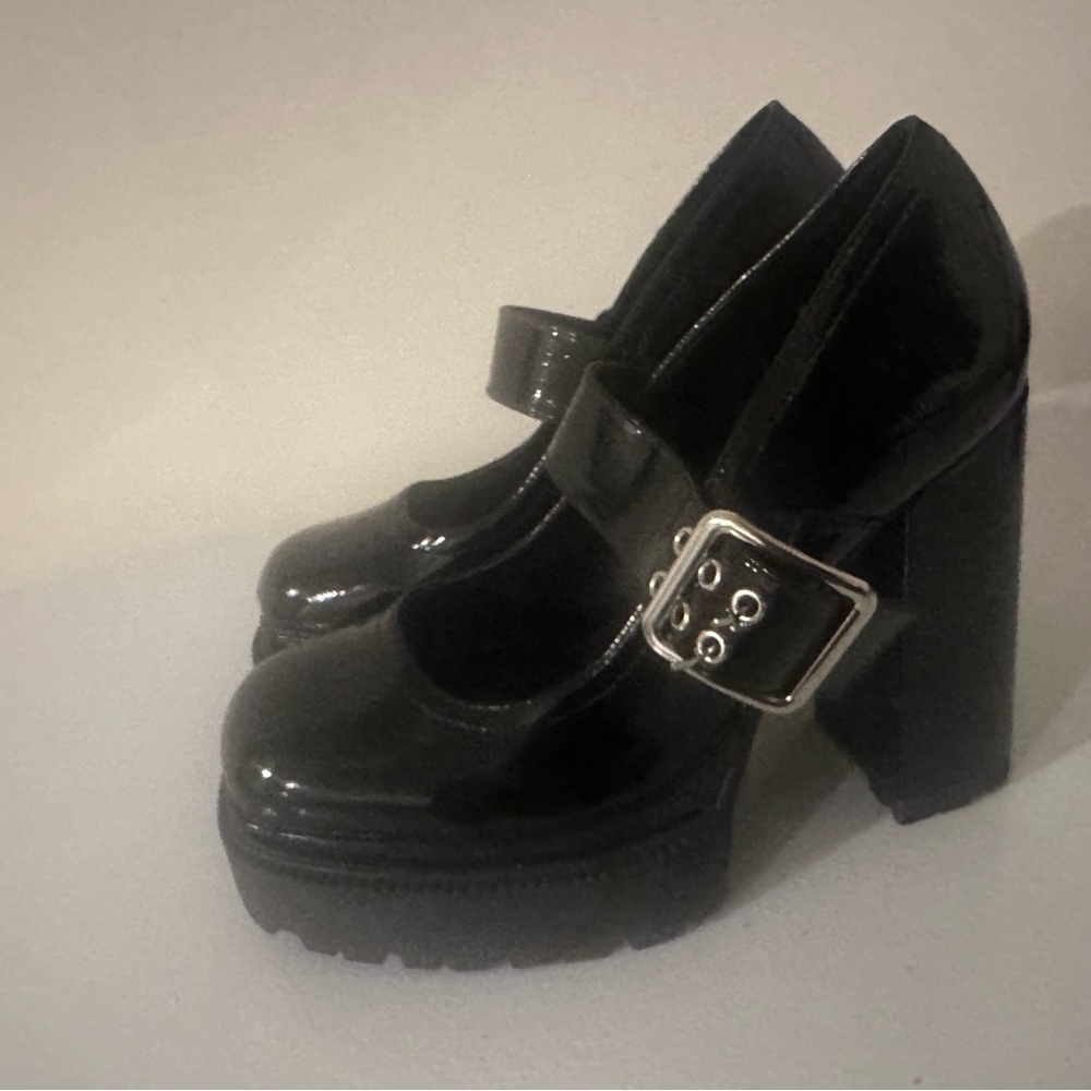 Black Platform Mary Jane Shoes